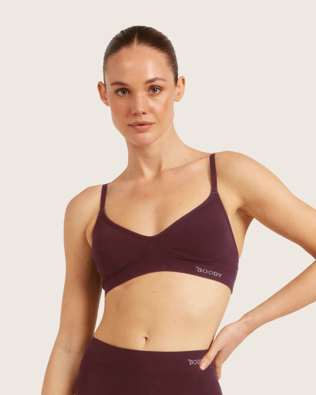 Wireless T-shirt Bamboo Bra - Mulberry