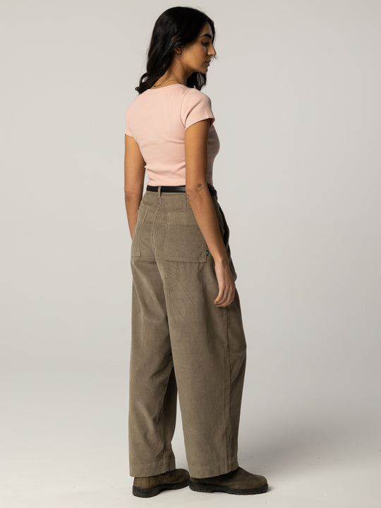 Women's Powes Ribbed T-Shirt - Rock Salt
