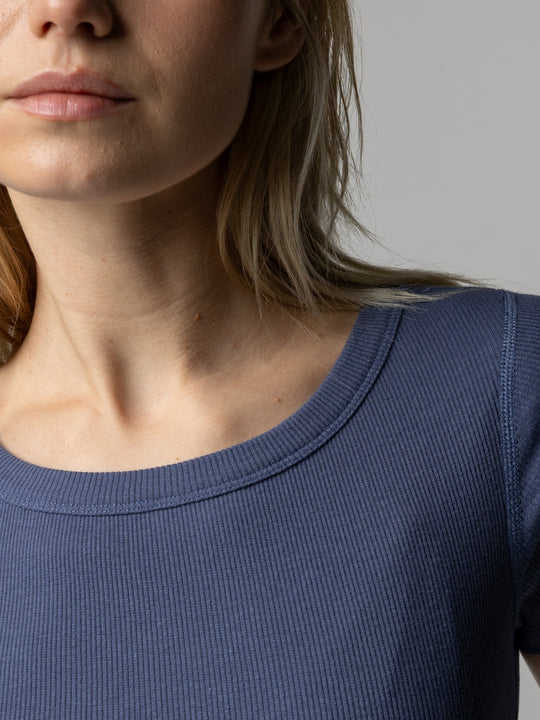 Women's Powes Ribbed T-Shirt - Galactic Blue