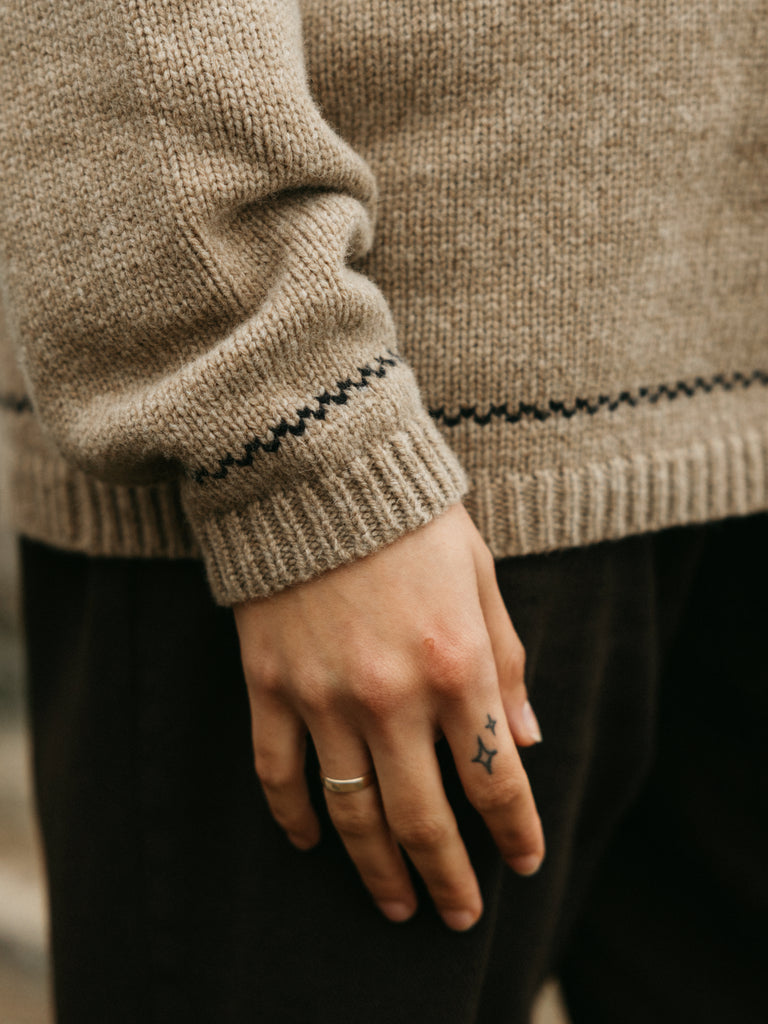 Women's Taran Tipped Jumper - Oatmeal Brown