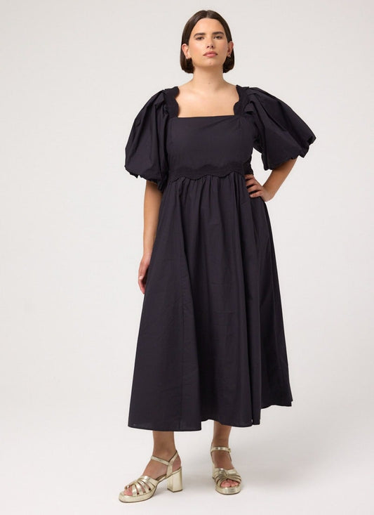Stella Puff Sleeve Midaxi Dress - Black