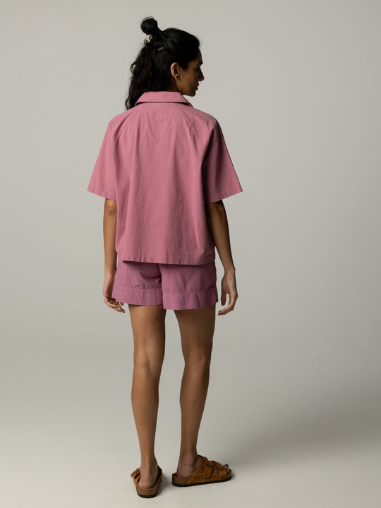 Women's Morva Hemp Shirt - Dark Coral