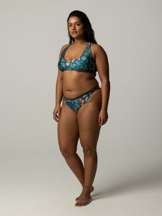 Women's Senara Printed Bikini Top - Underwater Floral