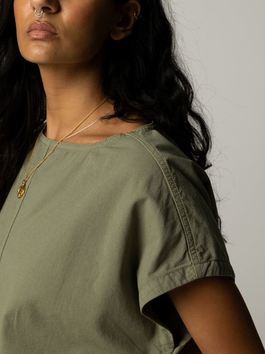 Women's Morva Hemp Top - Nettle Green