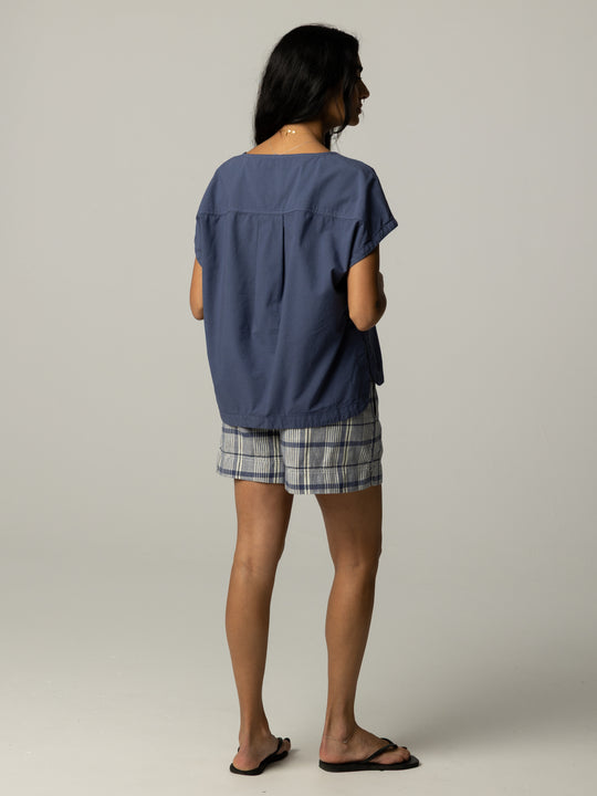 Women's Morva Hemp Top - Navy