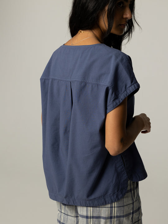 Women's Morva Hemp Top - Navy