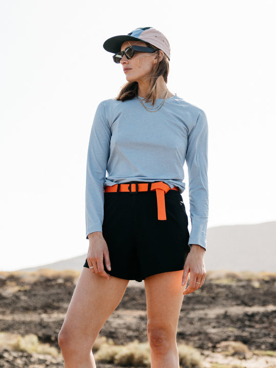 UPF jersey top in dusty blue marl.