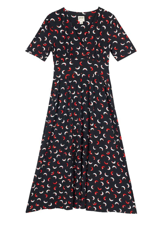 Thea Moons And Stars Print Jersey Midaxi Dress - Black