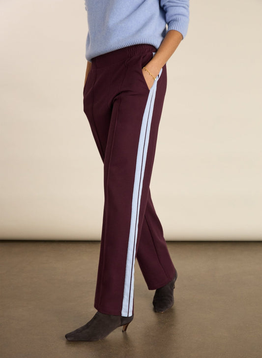 Tippi 2.0 Side Stripe Trousers / Plum & Ice Blue