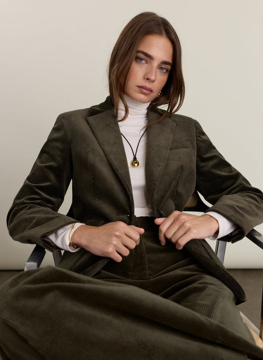 Wanda Corduroy Blazer - Khaki