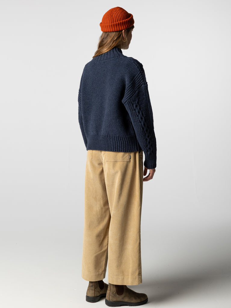 Women's Nova Aran Knit Jumper - Indigo