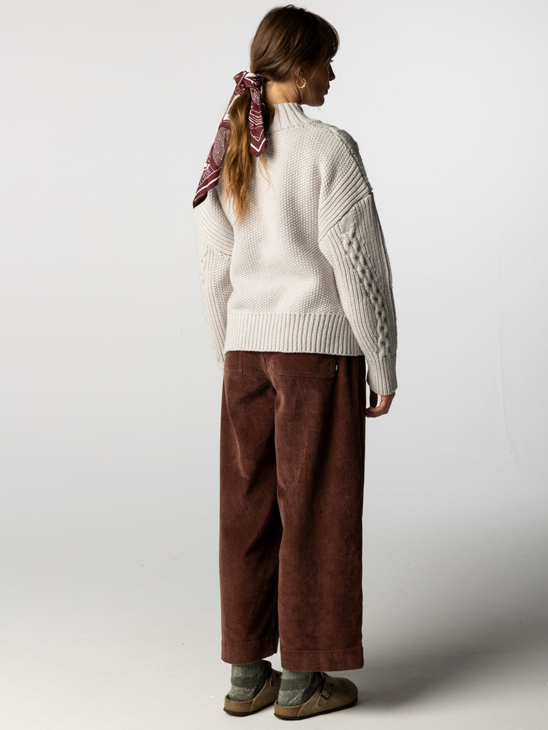 Women's Nova Aran Knit Jumper - Dove Grey