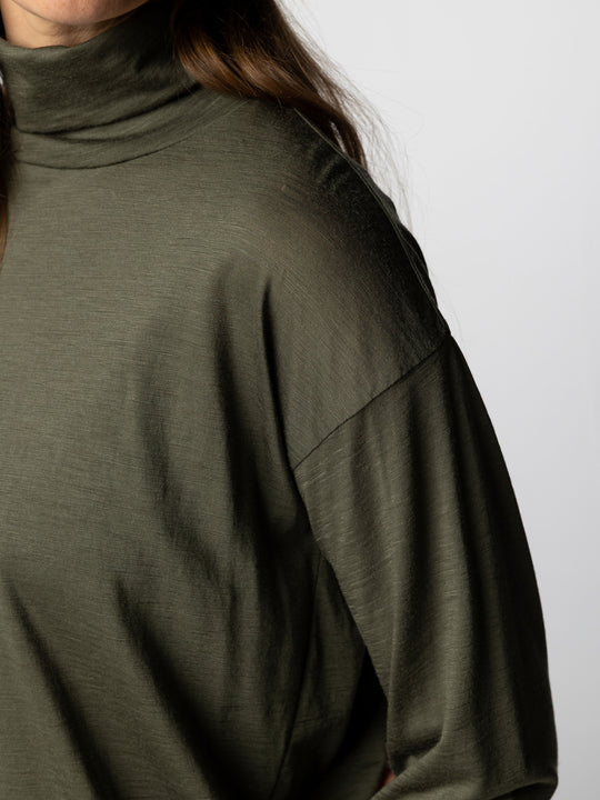 Women's Seeker Merino High Neck T-Shirt - Olive