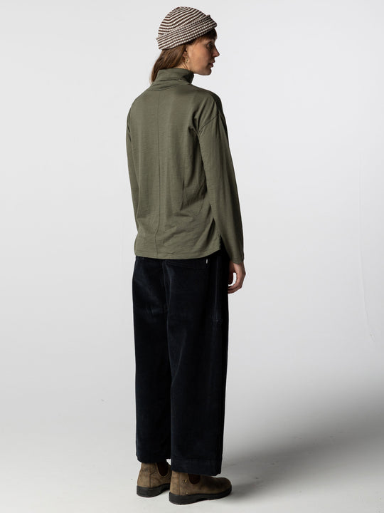 Women's Seeker Merino High Neck T-Shirt - Olive