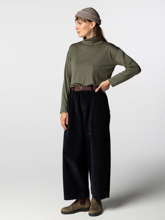 Women's Seeker Merino High Neck T-Shirt - Olive