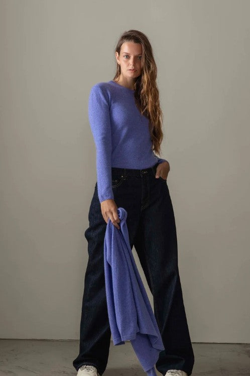 Cornflower blue cashmere jumper.