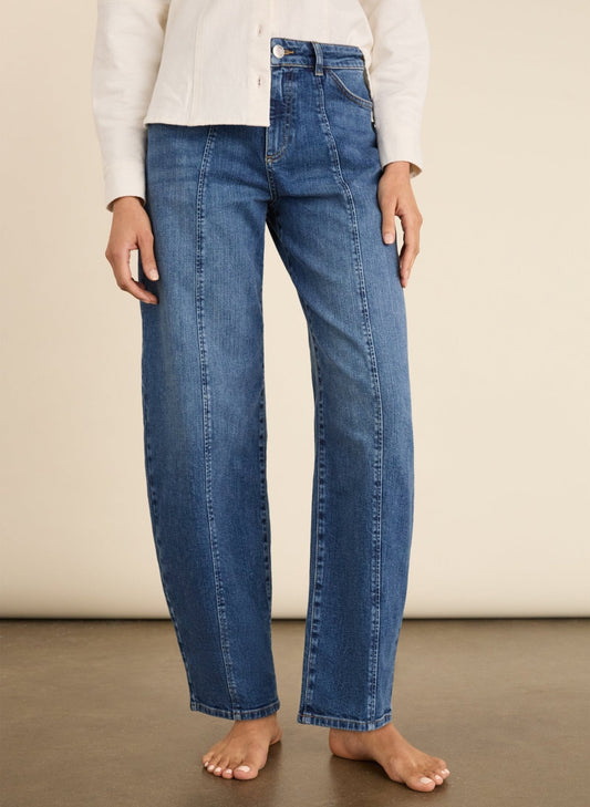 Wyatt Organic Cotton Stretch Denim Barrel Jeans - Washed Indigo