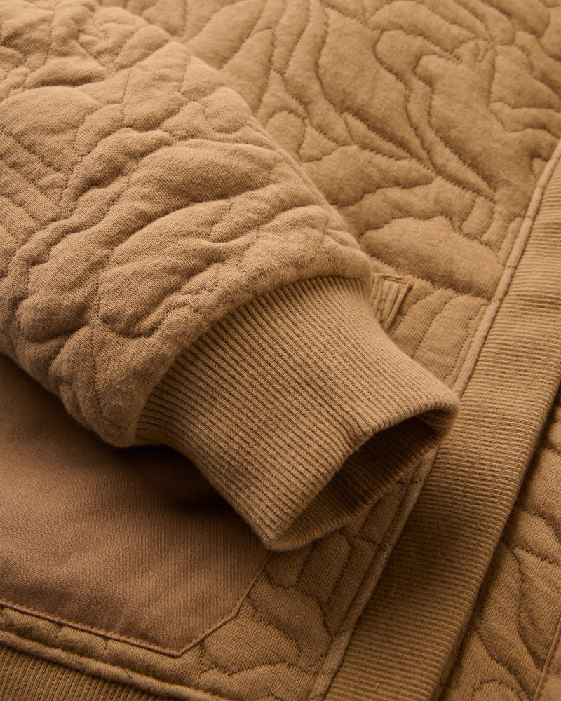 Seagrass Quilted Hoodie - Caramel