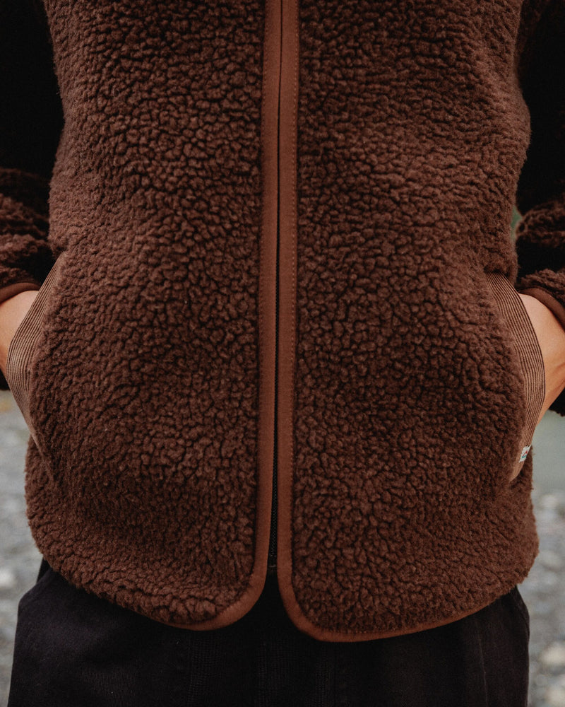 Tawny Deep-Pile Sherpa Fleece - Chestnut