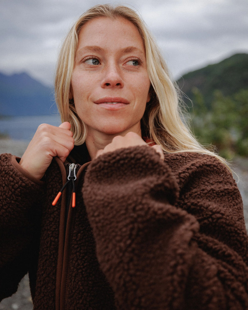 Tawny Deep-Pile Sherpa Fleece - Chestnut